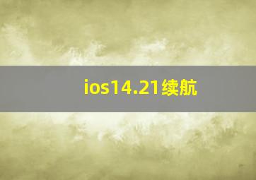 ios14.21续航_ios 14.1续航